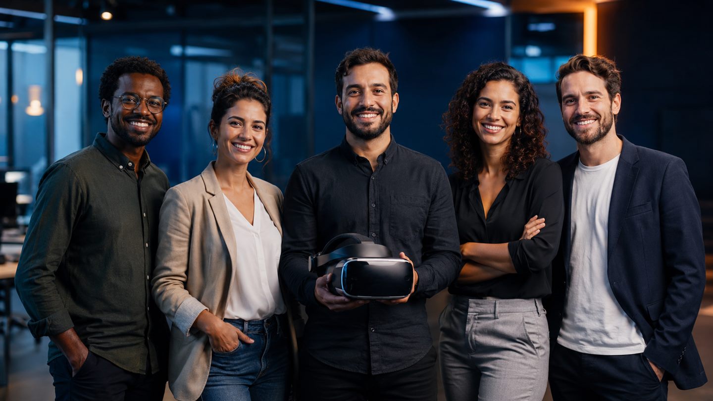 Equipe da ENGBRAS apresentando a tecnologia Lince VR